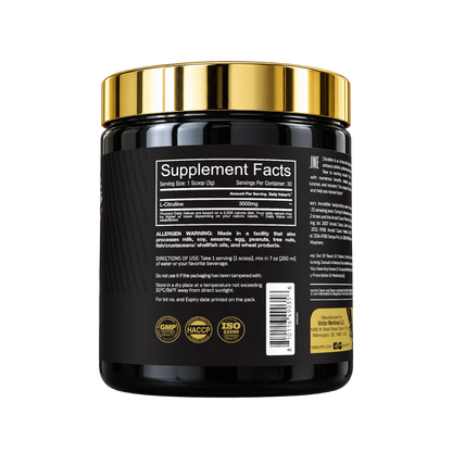FG-VM-077 | facts | L-Citrulline 3000 mg Unflavored, Supplement Facts side