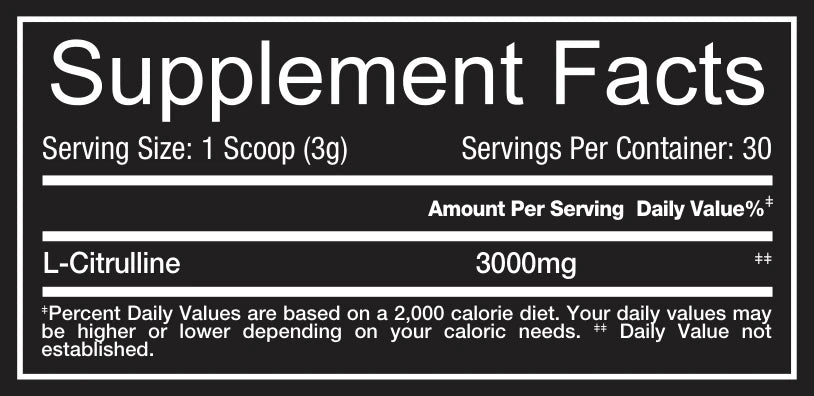 FG-VM-077 | supplement-facts | L-Citrulline 3000 mg Unflavored, Supplement Facts panel